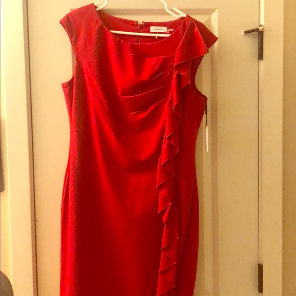 Calvin Klein red mini cocktail dress size 12
